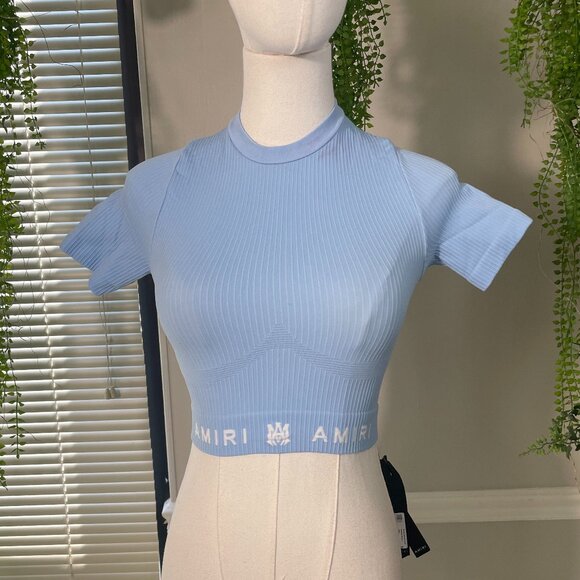 AMIRI | Blue MA Ribbed Seamless Top - Picture 1 of 8